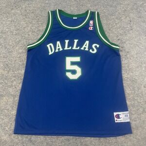 VTG Champion Jason Kidd Dallas Mavericks NBA Jersey #5 Blue Men's 48/XL